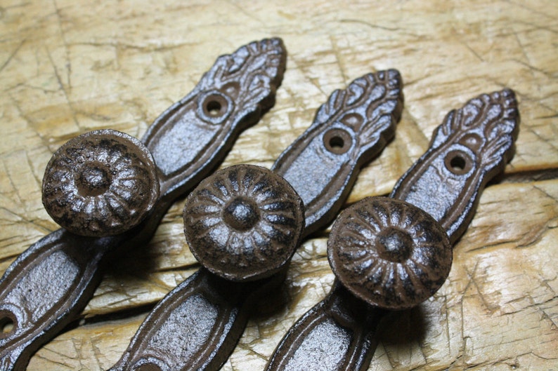 8 Cast Iron Antique Style Barn Handle Drawer Pull Shed Door Handles BACK PLATE