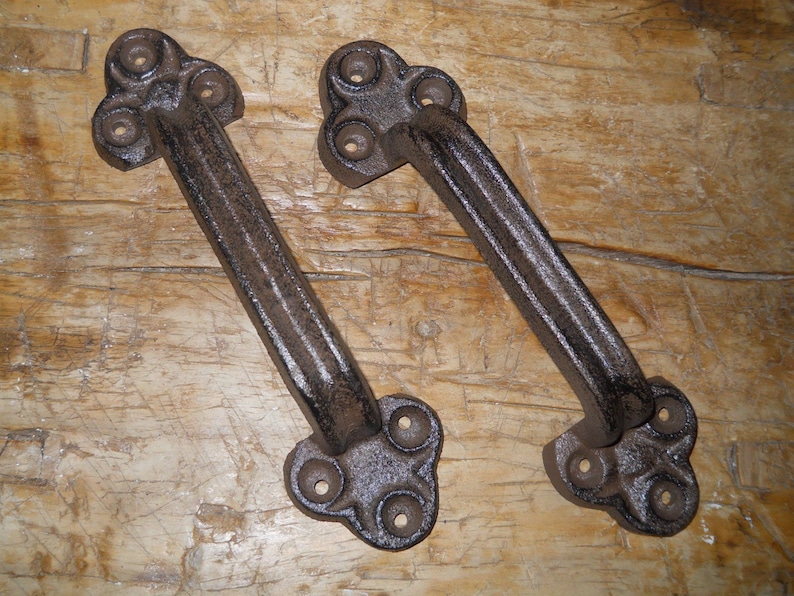 24 HUGE Cast Iron Antique Style RUSTIC Barn Handle Gate Pull Shed Door Handles