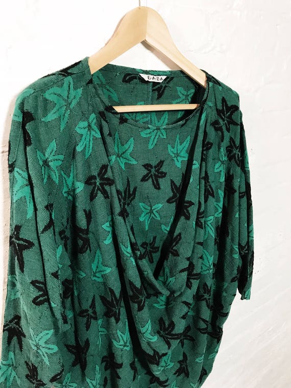 Deep Cowl Dolman Sleeve Blouse