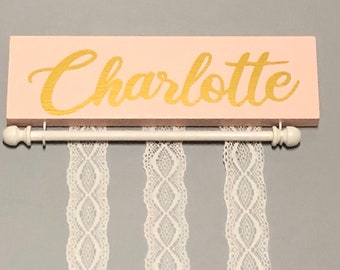 Personalized Headband & Bow Holder – Baby Girl Nursery Decor