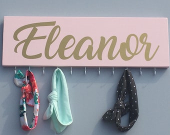 Custom Headband Hanger – Personalized Baby Girl Nursery Decor