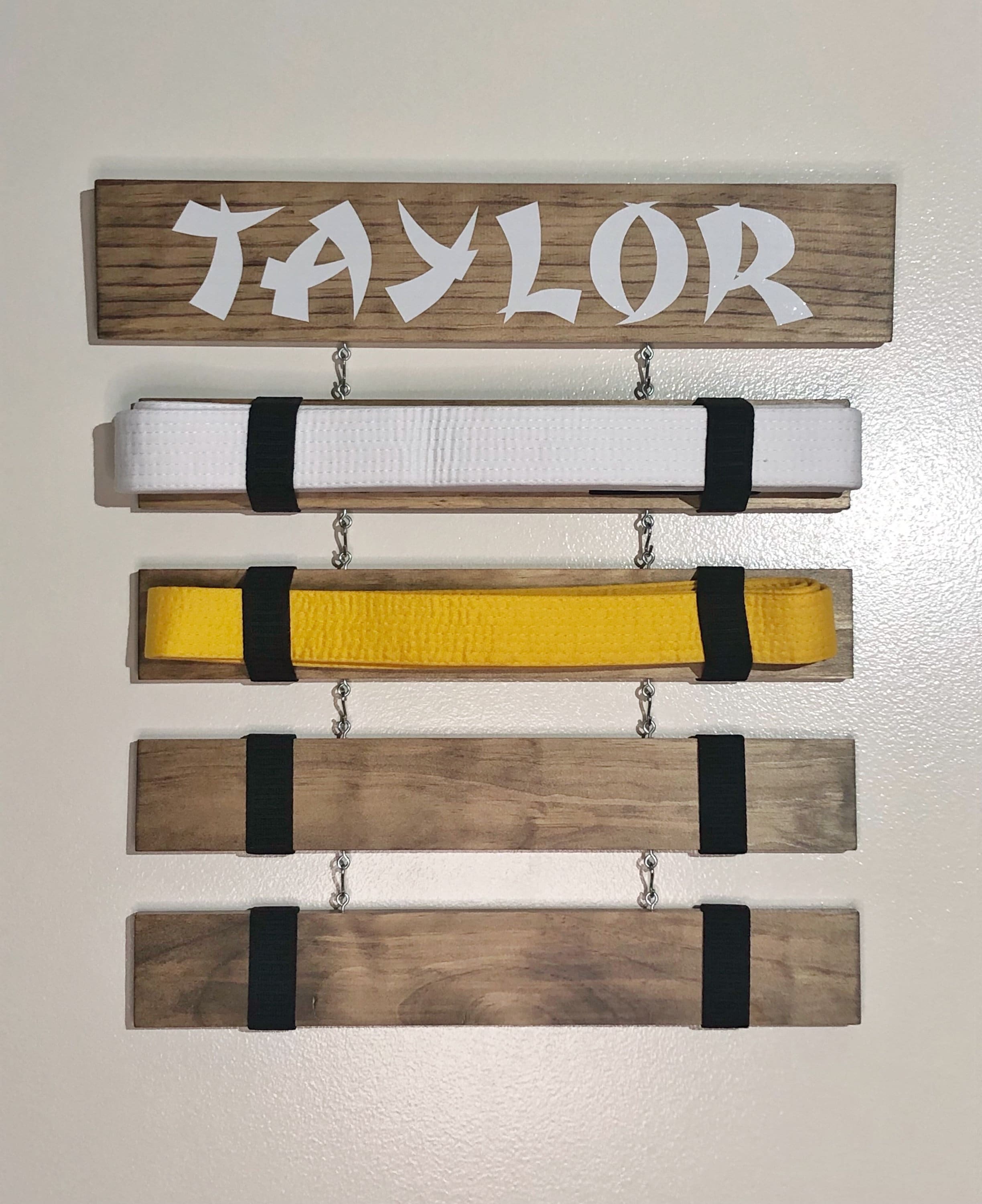 Karate Belt Ladder Personalized Karate Belt Holder Karate Etsy