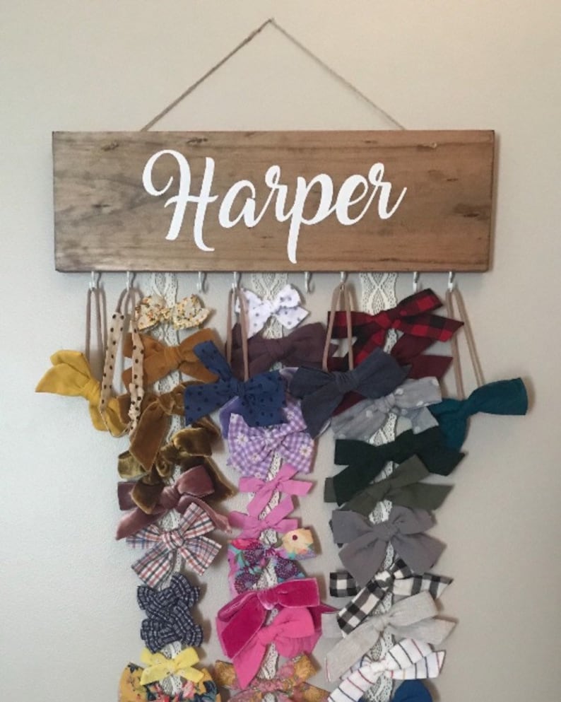 Personalized Bow & Headband Holder Hair Bow Hanger Etsy