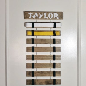 Karate Belt Ladder - Personalized Karate Belt Holder - Karate Display - Judo Belts - Taekwondo Belts