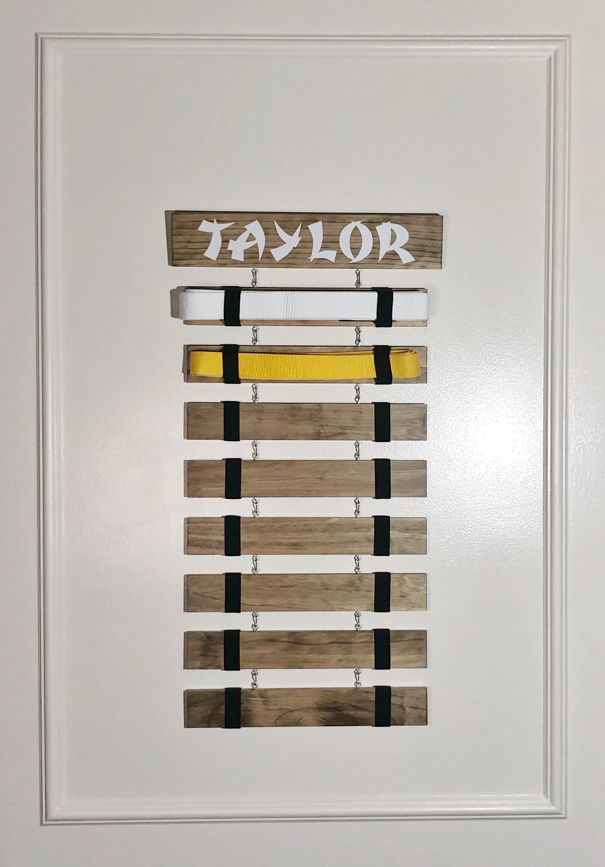 Karate Belt Ladder Personalized Karate Belt Holder Karate Etsy