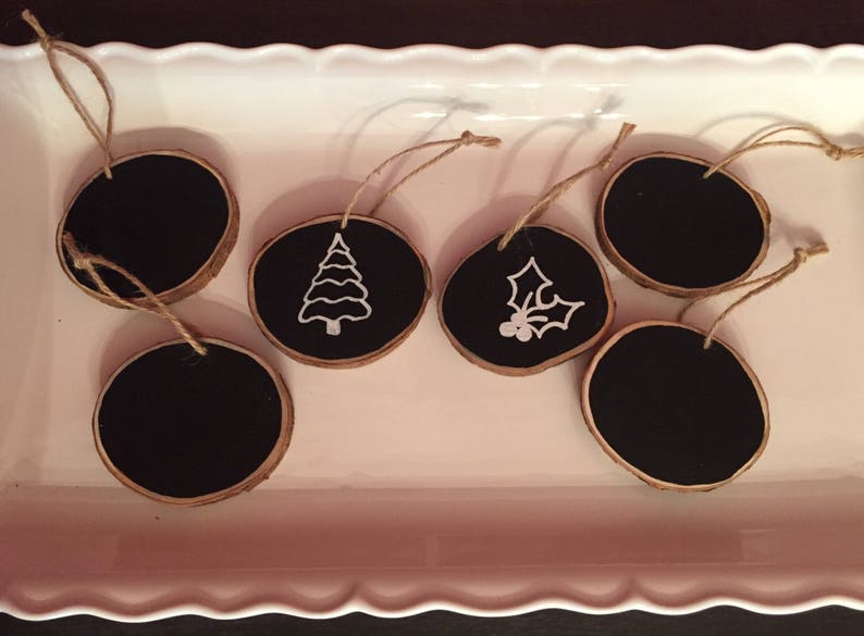 Chalkboard Ornaments set of 10 Etsy