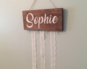 Personalized Bow & Headband Holder Hair Bow Hanger Headband Holder