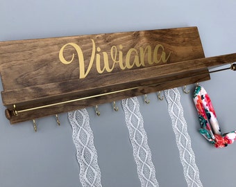 Personalized Jewelry & Hair Bow Organizer – Custom Name Display