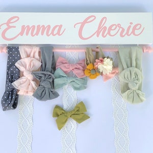 Custom Headband & Bow Hanger - Personalized Headband Holder - Bow Holder - Headband Organizer - Baby Girl Nursery Decor - Baby Shower Gift