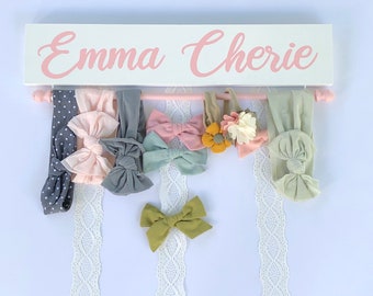 Custom Headband & Bow Hanger - Personalized Headband Holder - Bow Holder - Headband Organizer - Baby Girl Nursery Decor - Baby Shower Gift