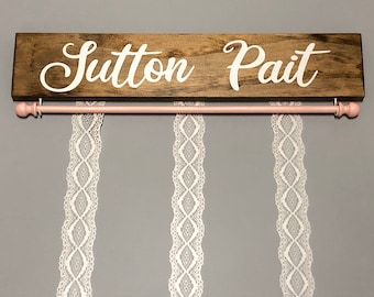 Personalized Headband & Bow Holder – Baby Girl Nursery Decor