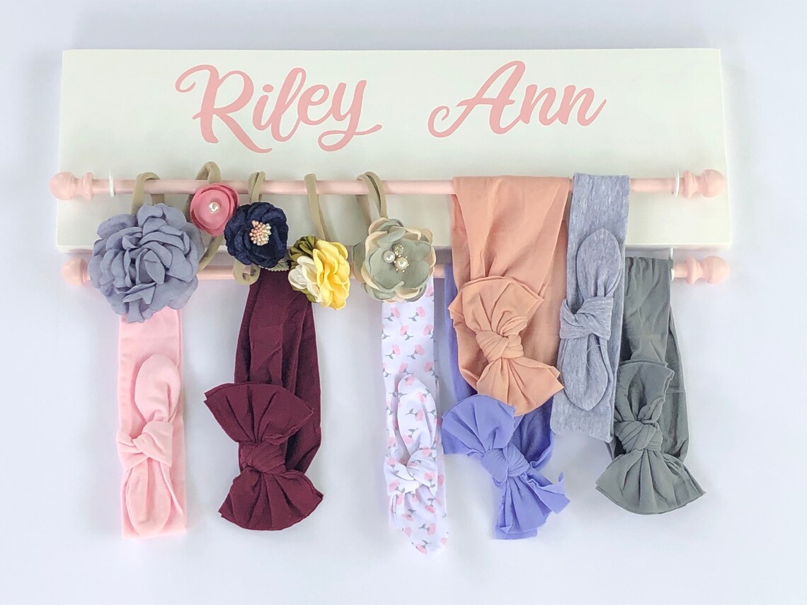 Set of 2 Double Rod Custom Headband Hanger Personalized Etsy