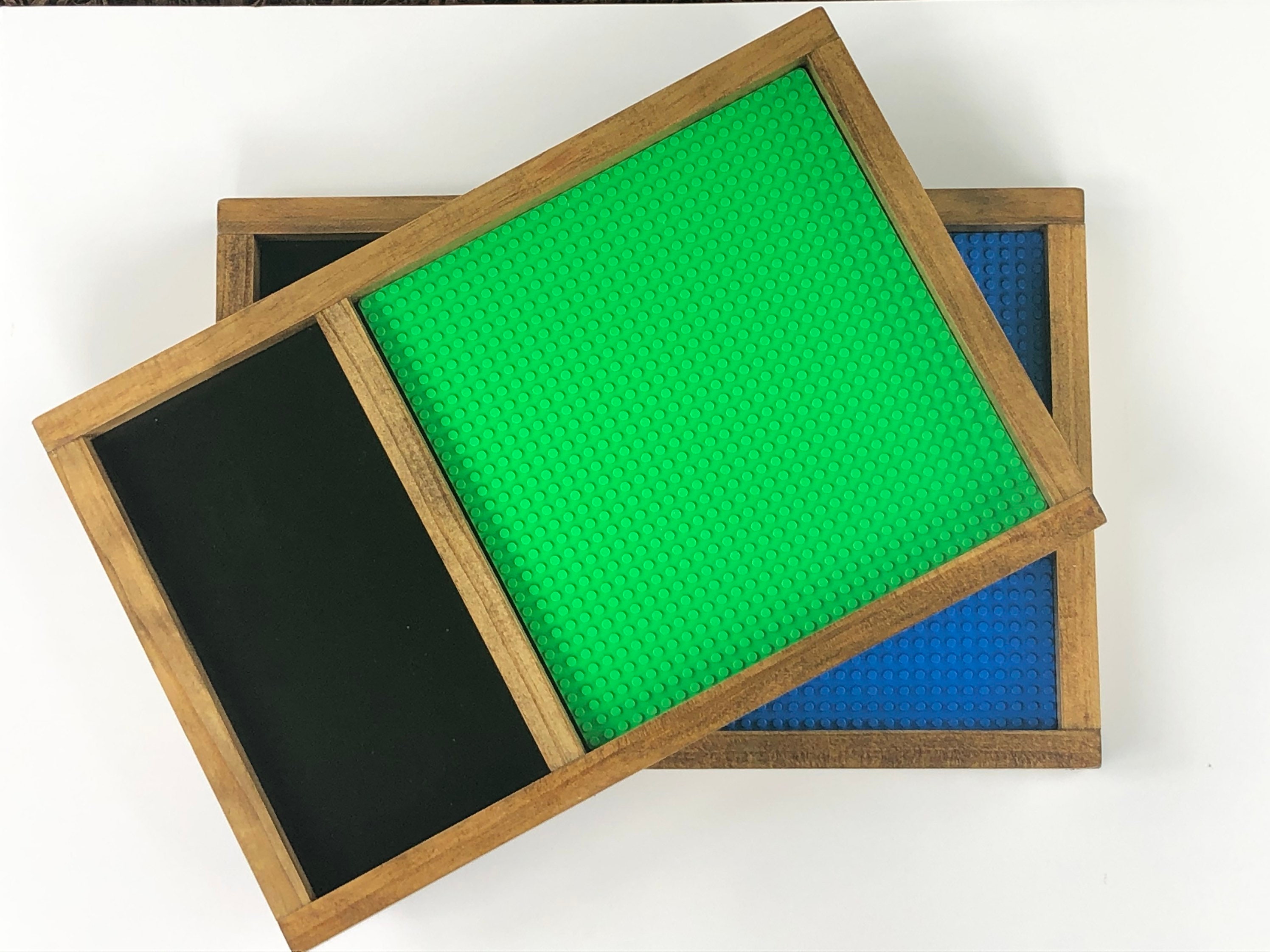  Building Block Tray with Green 10x20 Build Plate 12 x 22  Overall, Works with All Major Plastic Block Brands : Handmade Products