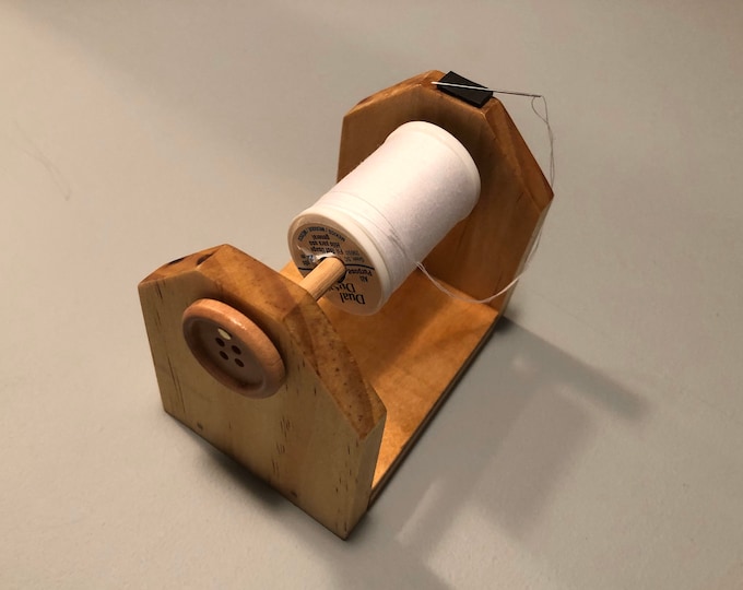 Wooden Thread Holder with Needle Magnet – Quilting & Sewing Accessory