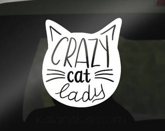 Crazy Cat Lady Decal, Cat mom, Cat lady, Cat mom decal, Cat mom sticker, Crazy Cat Lady Sticker, Cats, Petmom, Crazy Cat cup