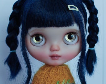 Ooak custom neo Blythe doll "Blue" #15 by Bibi Dolls
