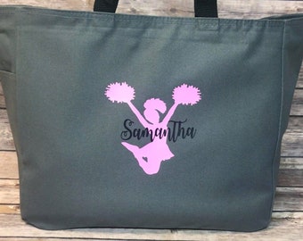 Personalized Cheerleader Tote Bag, Cheer Team Gift