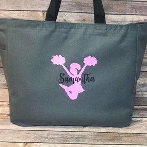 Cheerleader Gift, Cheerleader Bag, Cheer Bag, Cheer Tote Bag, Cheer team bags, Pom pom and cheer supply bag.