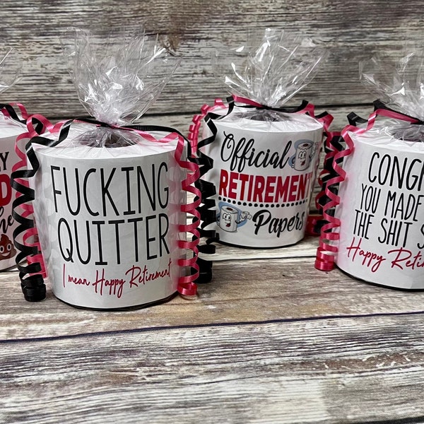 Retirement Gift, Toilet paper Gag Gift, Retirement ideas, unique gift, useful gift, retirement funny, Congratulations on your retirement,