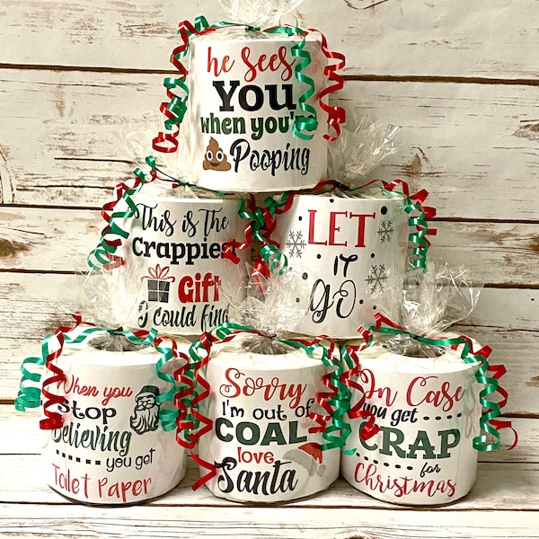 Christmas Toilet Paper, Gag Gift, Funny Gag Gift, Adult Christmas Gift, Unique Christmas Gift, Secret Santa, White Elephant, Co worker.