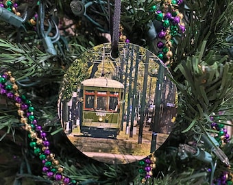 St. Charles Street Streetcar, Mardi Gras Ornament, New Orleans Ornament, Christmas Ornament, New Orleans Keepsake,