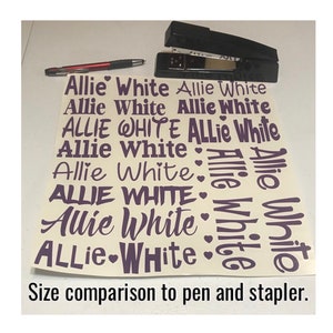 School supply label, name label, Personalized names, Vinyl decal full sheet, Large school supply labels, Folder Labels, Back to school label