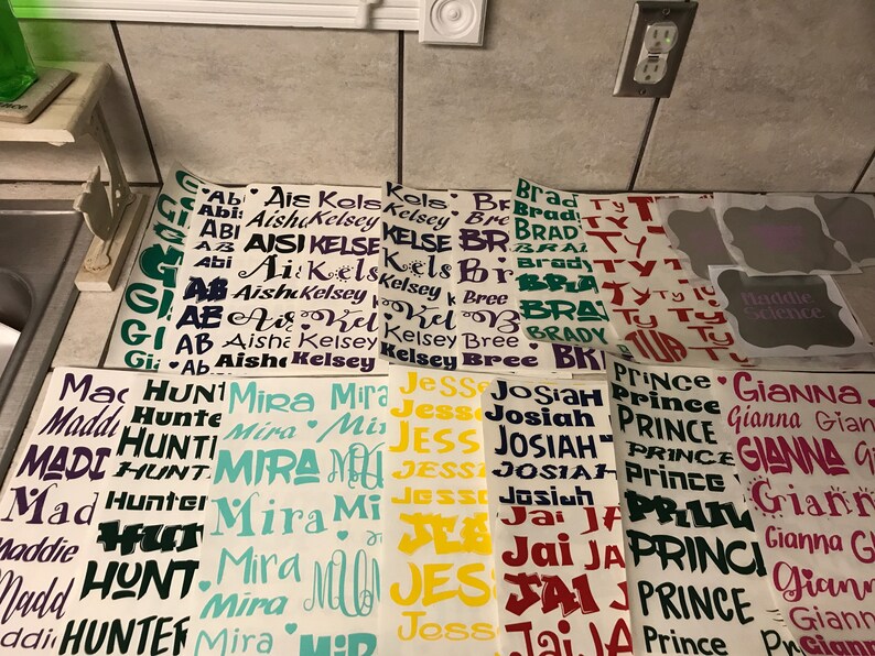 School Supply Label Name Label Personalized Names Vinyl Etsy