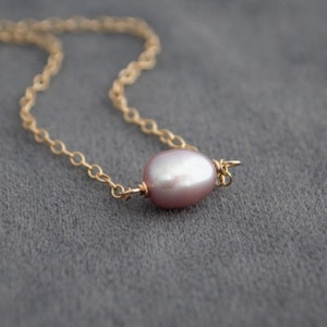 Mauve Pink Pearl Necklace, June Birthstone Jewelry Gifts For Her, 3rd & 30th Wedding Anniversary Gift For Wife