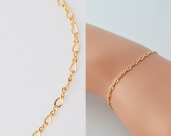 Gold Chain Bracelet, Minimalist Everyday Layering Bracelet For Her