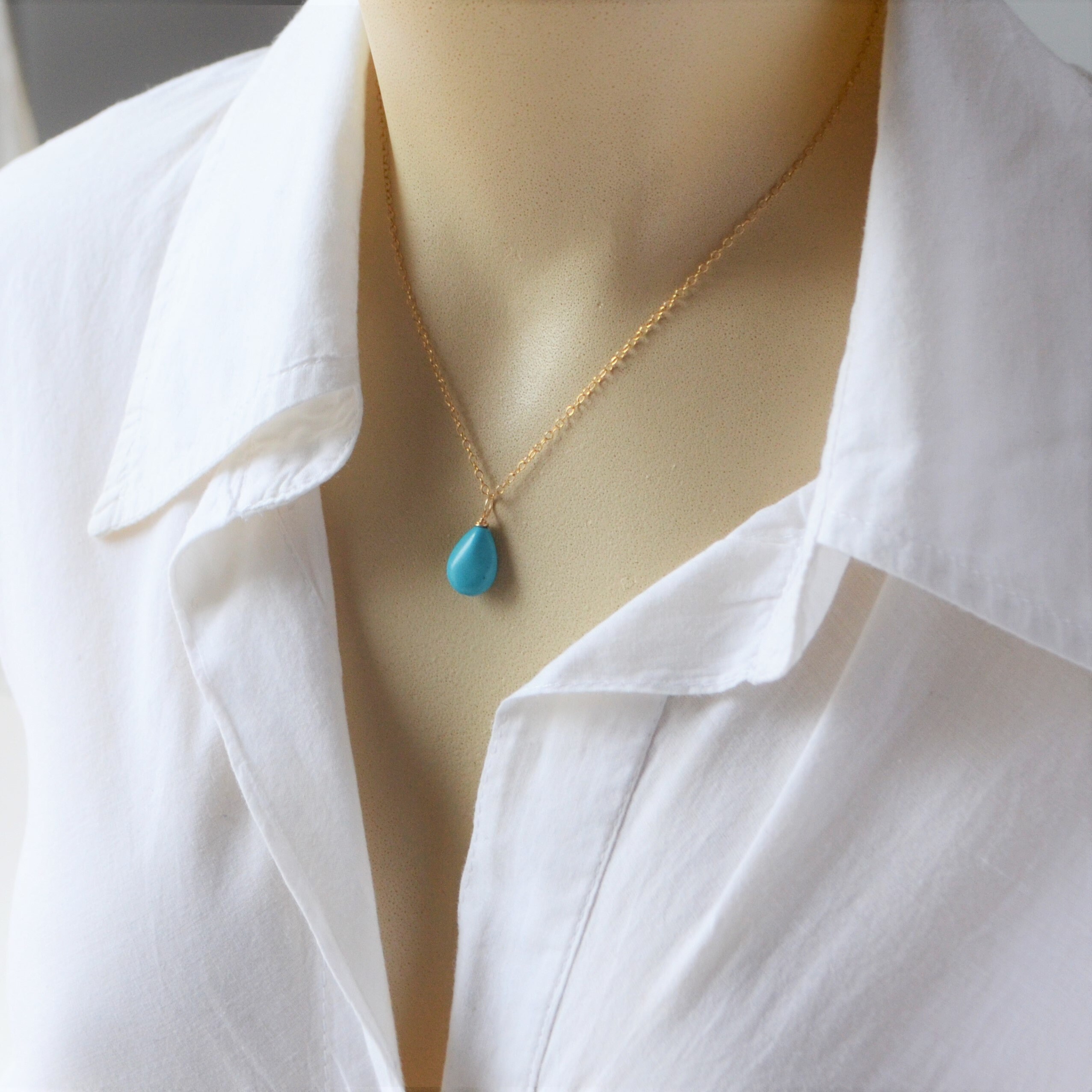 Turquoise Necklace Gift Personalized Jewelry Sagittarius Birthstone Birthstone Necklace December Birthstone Necklace Birthstone Charm