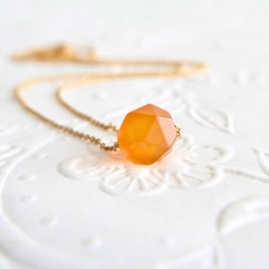 Minimalist Agate Necklace, Simple Gemstone Bead Jewelry