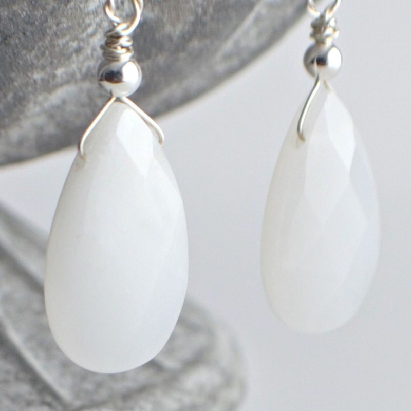 Portofino Statement Earring White Jade