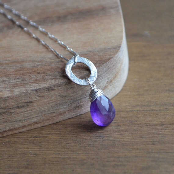 amethyst drop necklace