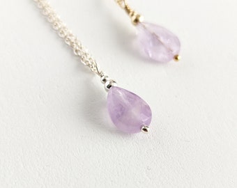 Light Amethyst Necklace, February Birthstone Jewelry, 6Th Wedding Anniversary Gift For Wife