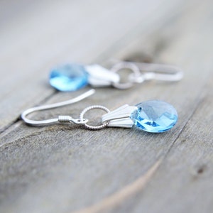 Aquamarine Earrings, Light Blue Teardrop Earrings, March Birthstone Jewelry For Women