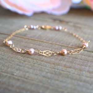 Pink Pearl Bracelet, June Birthstone Jewelry Gift For Her, 3rd & 30th Wedding Anniversary Gifts For Wife