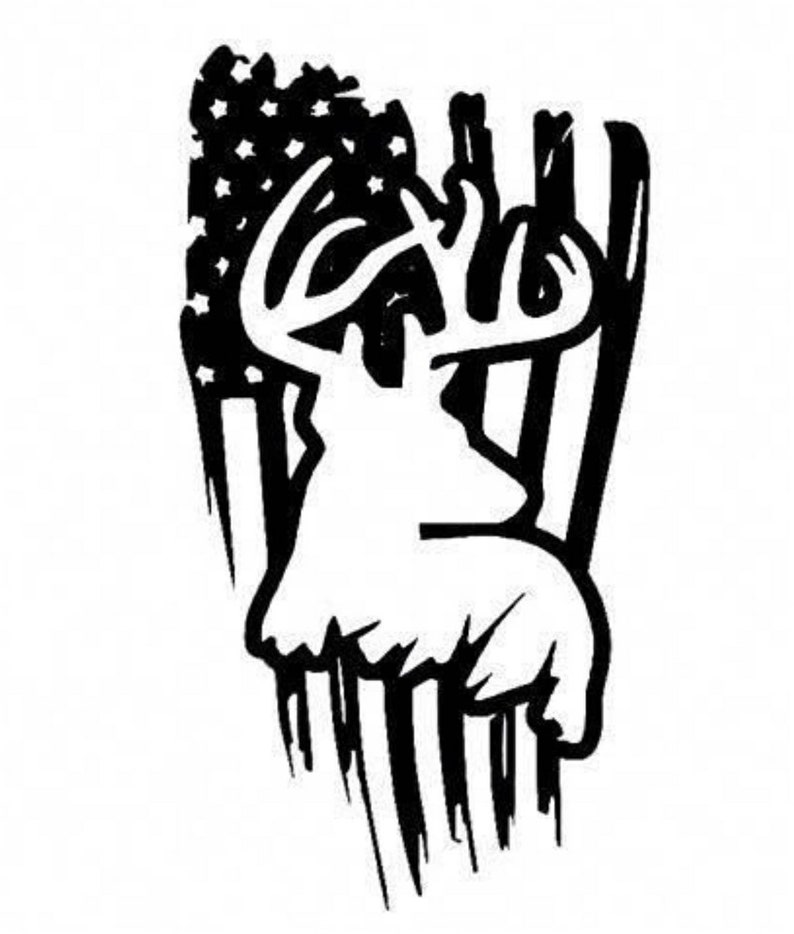 Download American Flag deer hunting Silhouette High Quality Vinyl ...