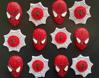 Spider-Man Cupcake Topper Fondant Edible 12pcs