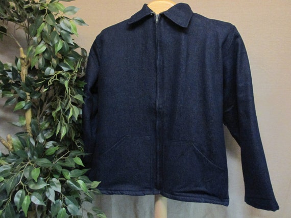 Vintage 1980's Sportswear Dark Denim Blanket Lined