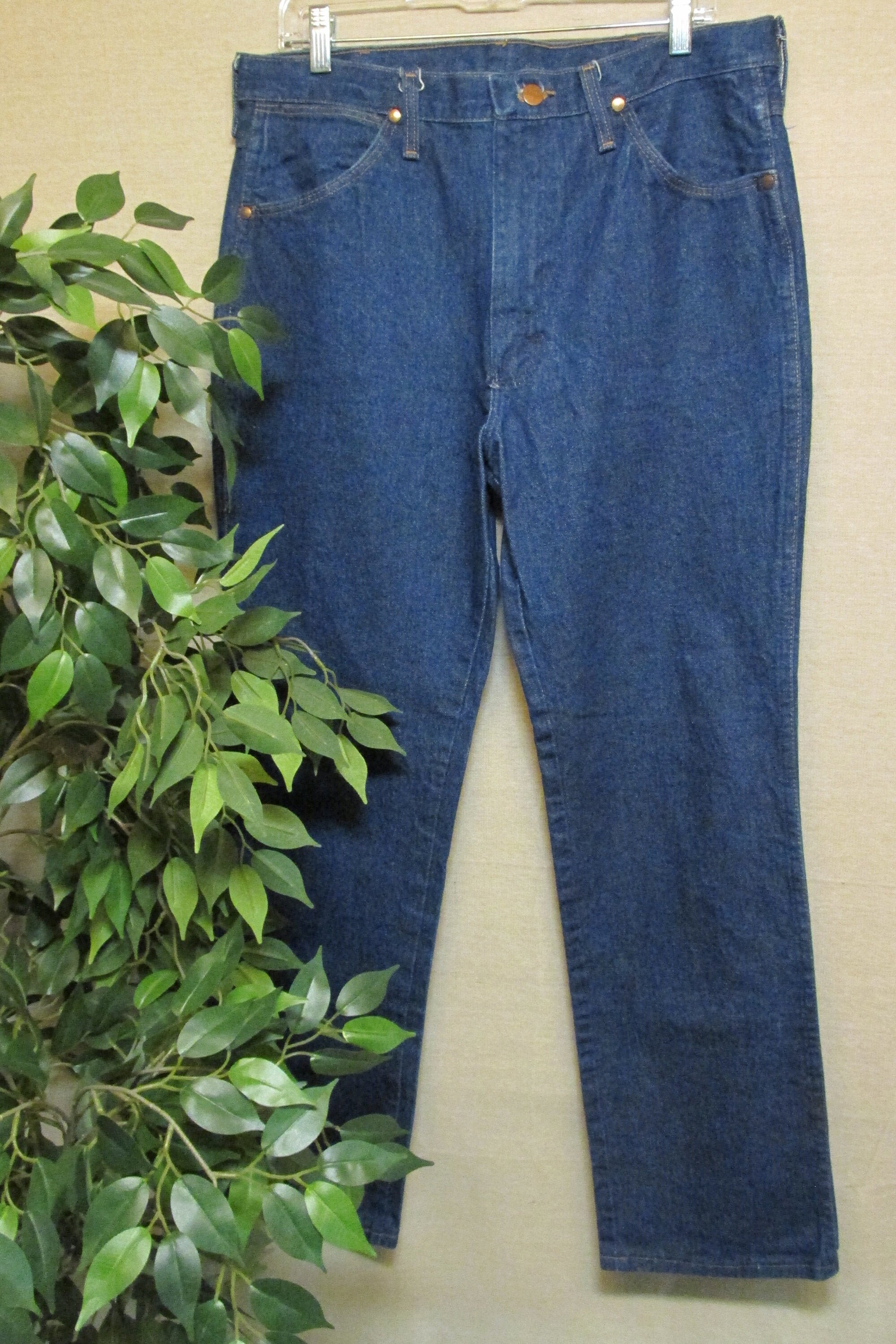 Vintage 1990's Wrangler Dark Denim Straight Leg Jeans - Etsy España