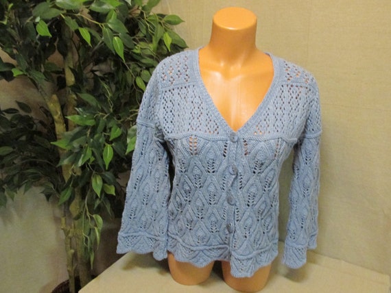 Vintage NWOT Aran Crafts Irish Knit Blue Celtic Kn