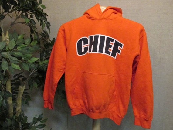 Vintage Gildan Fighting Illini Chief Orange Pullov