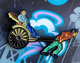 Seinfeld Newman Kramer rickshaw enamel pin