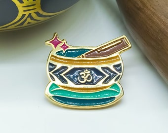 Tibetan Singing Bowl enamel pin