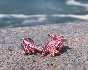 TGD bird in rose gold enamel pin