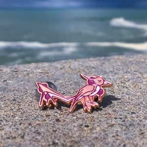 TGD bird in rose gold enamel pin