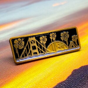 Golden Gate Bridge Aloha enamel pin // keychain v3: antique gold pin