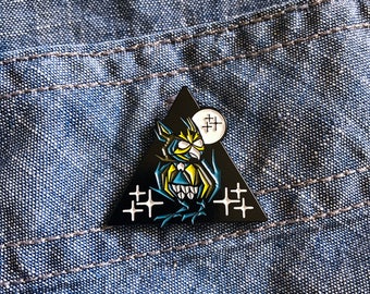 Xavier the Night Owl enamel pin