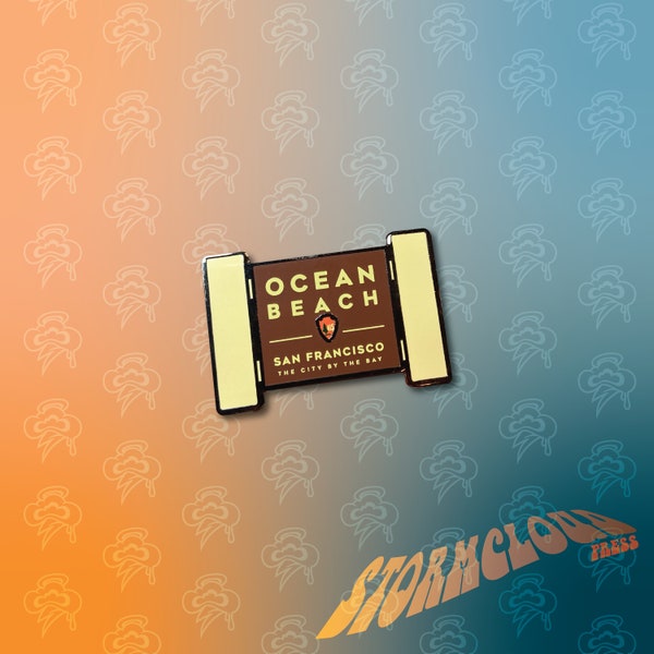 Ocean Beach San Francisco The City by the Bay 415 Emaille Pin