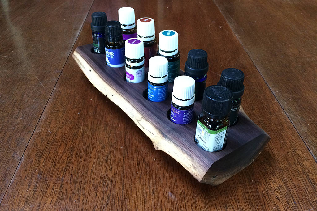Essential oils holder for 11 vials rustic black walnut live Etsy